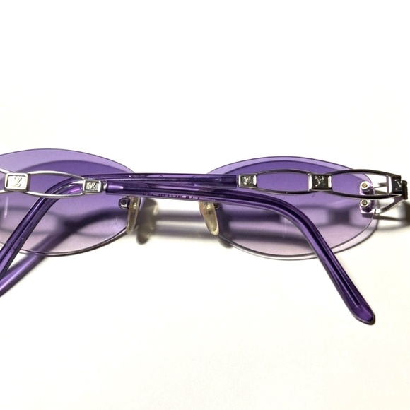 Louis Vuitton T-26 52[]16-135 Purple Rimless Eyeglasses Logo Temples Italy Made - Picture 2 of 10